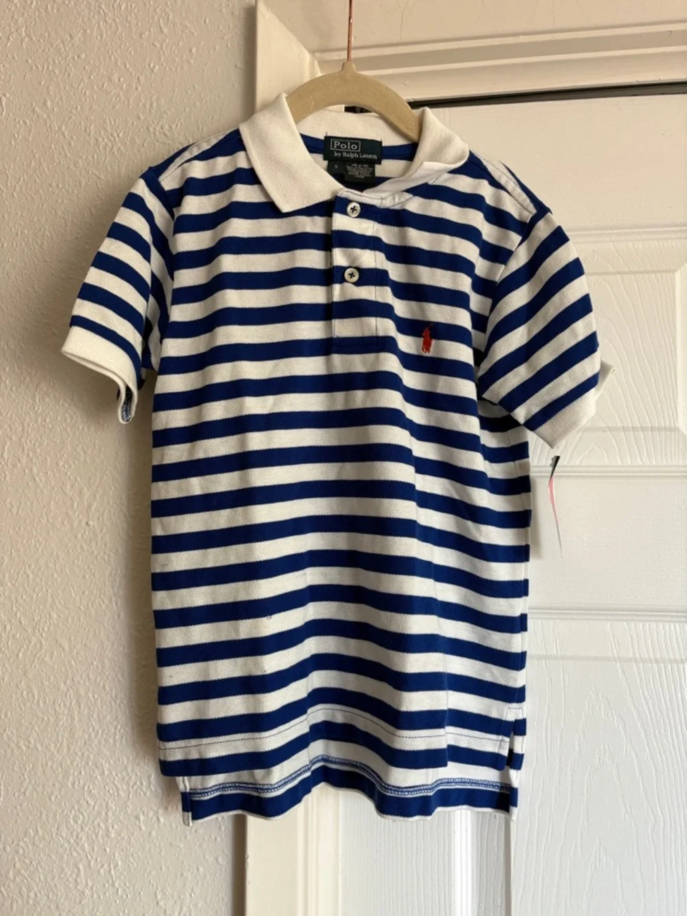 Polo by Ralph Lauren (new with flaws) Blue & White Striped Polo Shirt
